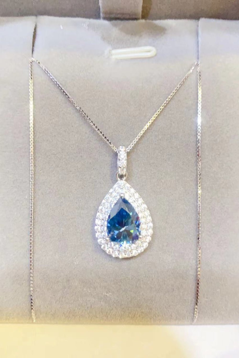 2 Carat Moissanite Teardrop Pendant Necklace - Runway Regalia