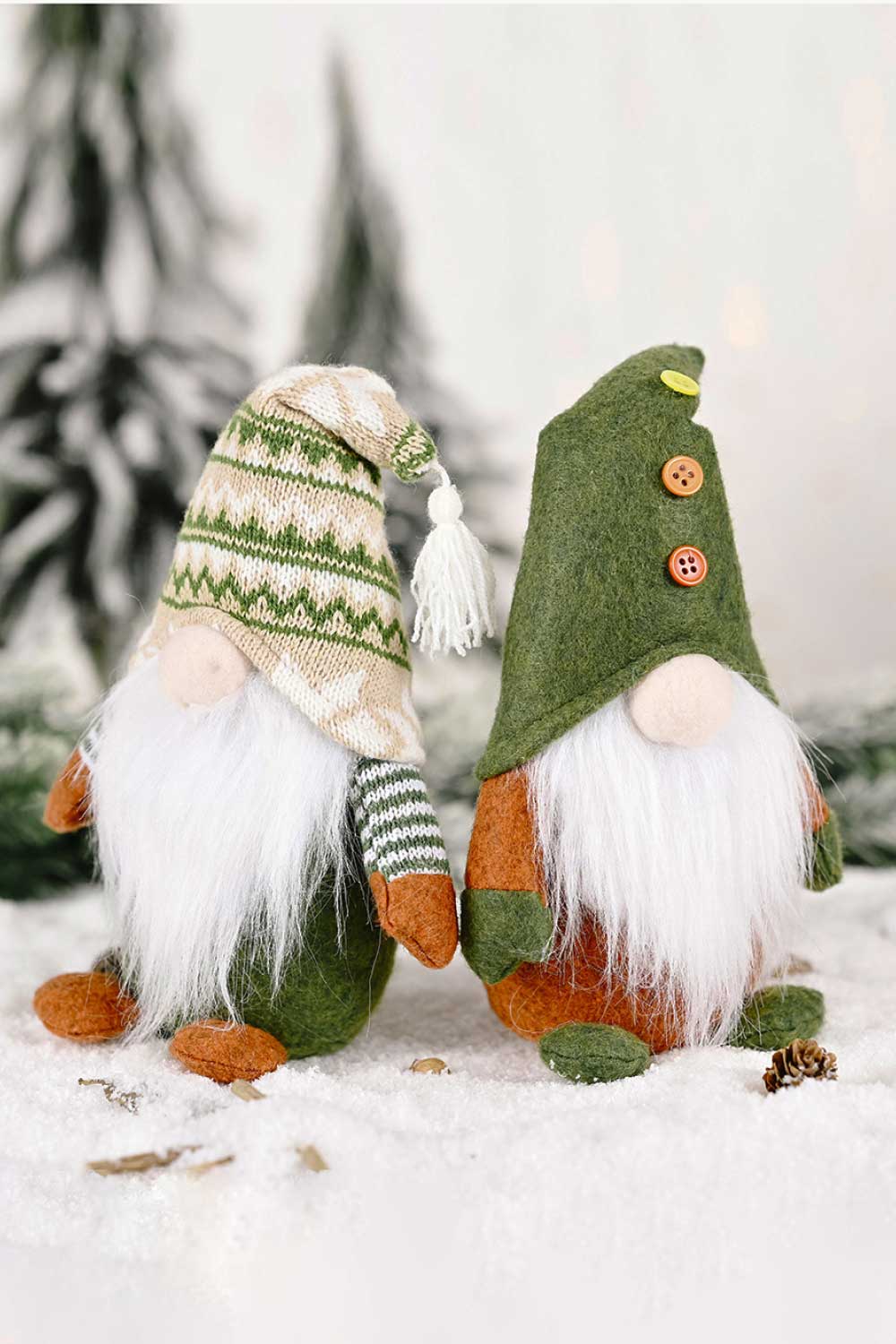 2 - Pack Christmas Short Leg Faceless Gnomes - Runway Regalia