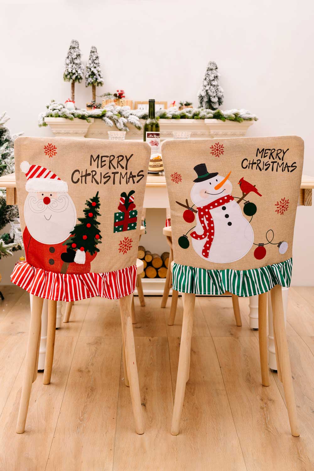 2 - Pack Christmas Snowman Chair Covers - Runway Regalia