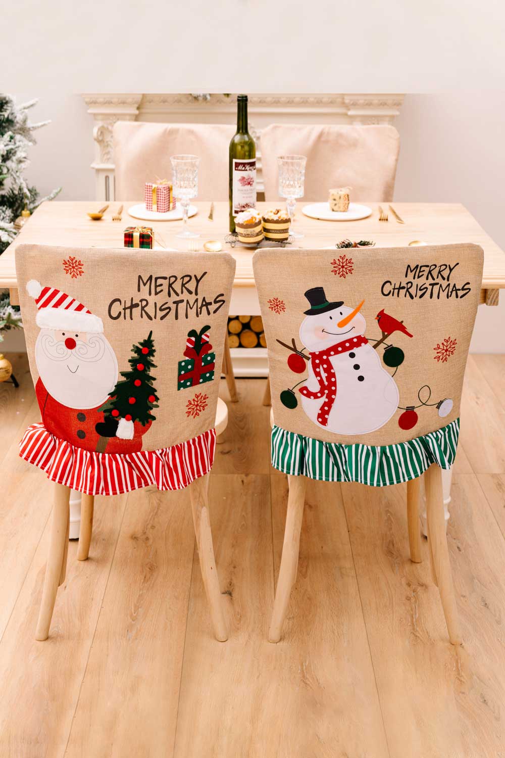 2 - Pack Christmas Snowman Chair Covers - Runway Regalia