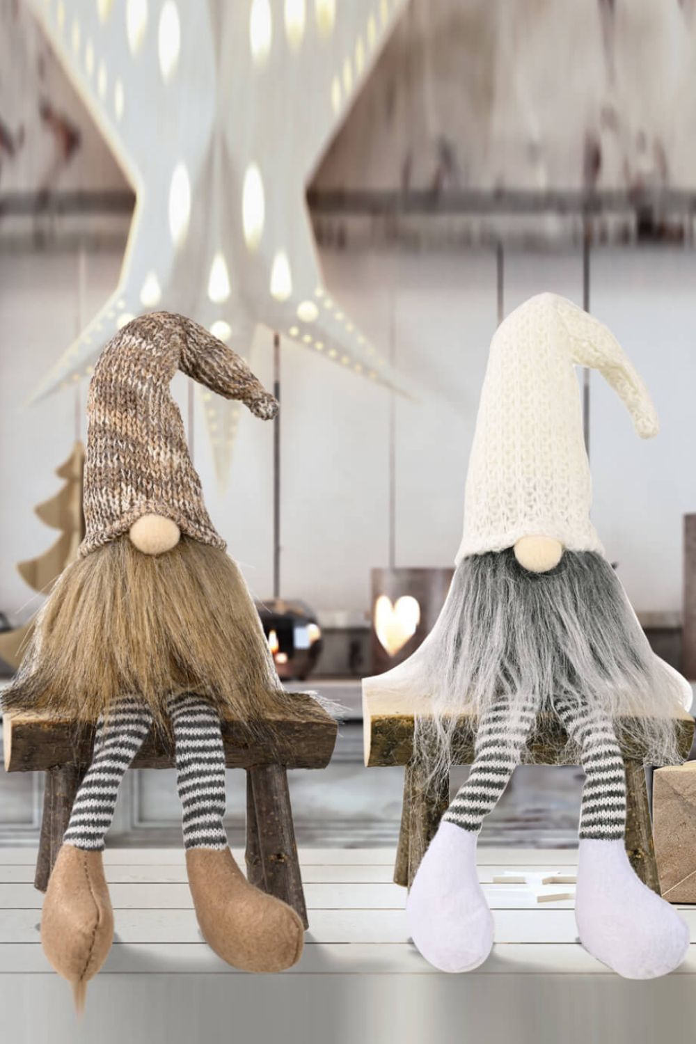 2 - Pack Christmas Striped Faceless Gnomes - Runway Regalia