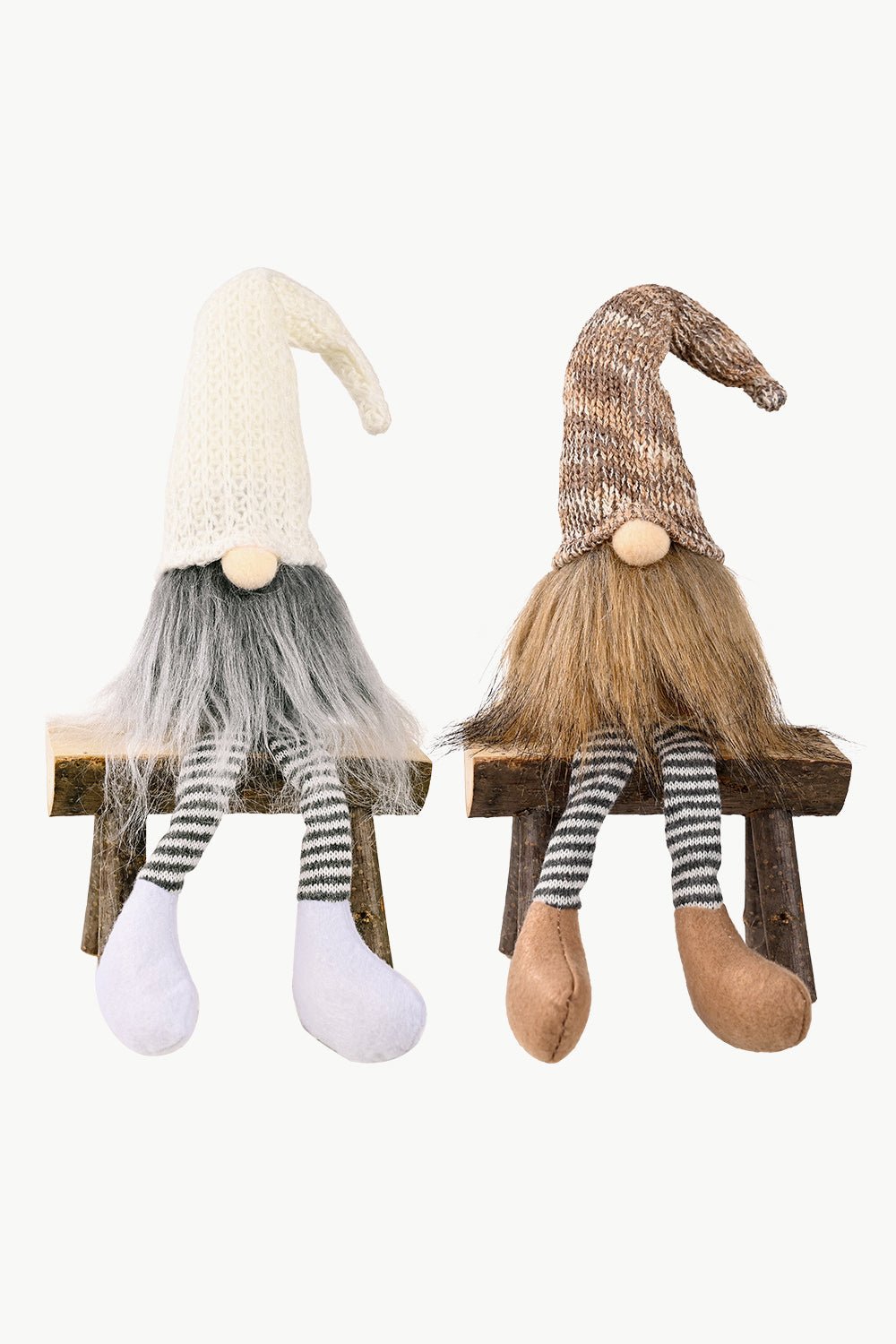 2 - Pack Christmas Striped Faceless Gnomes - Runway Regalia