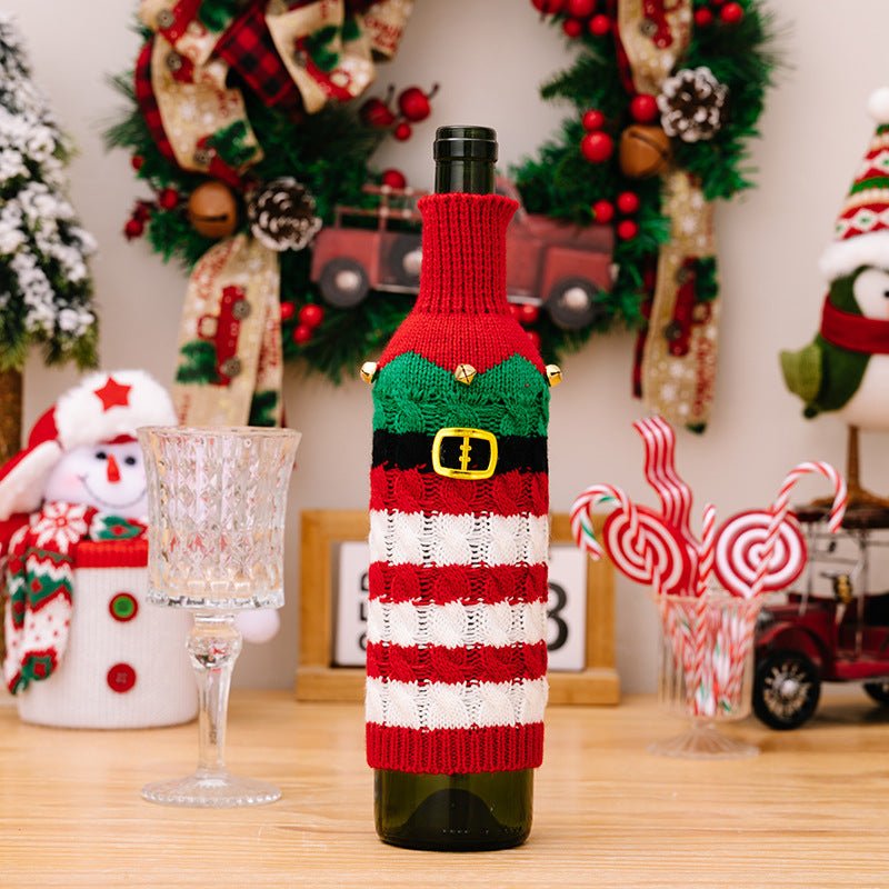 2 - Piece Cable - Knit Wine Bottle Covers - Runway Regalia