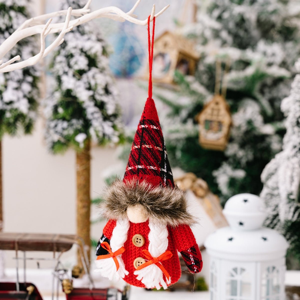 2 - Piece Christmas Plaid Faceless Doll Hanging Widgets - Runway Regalia