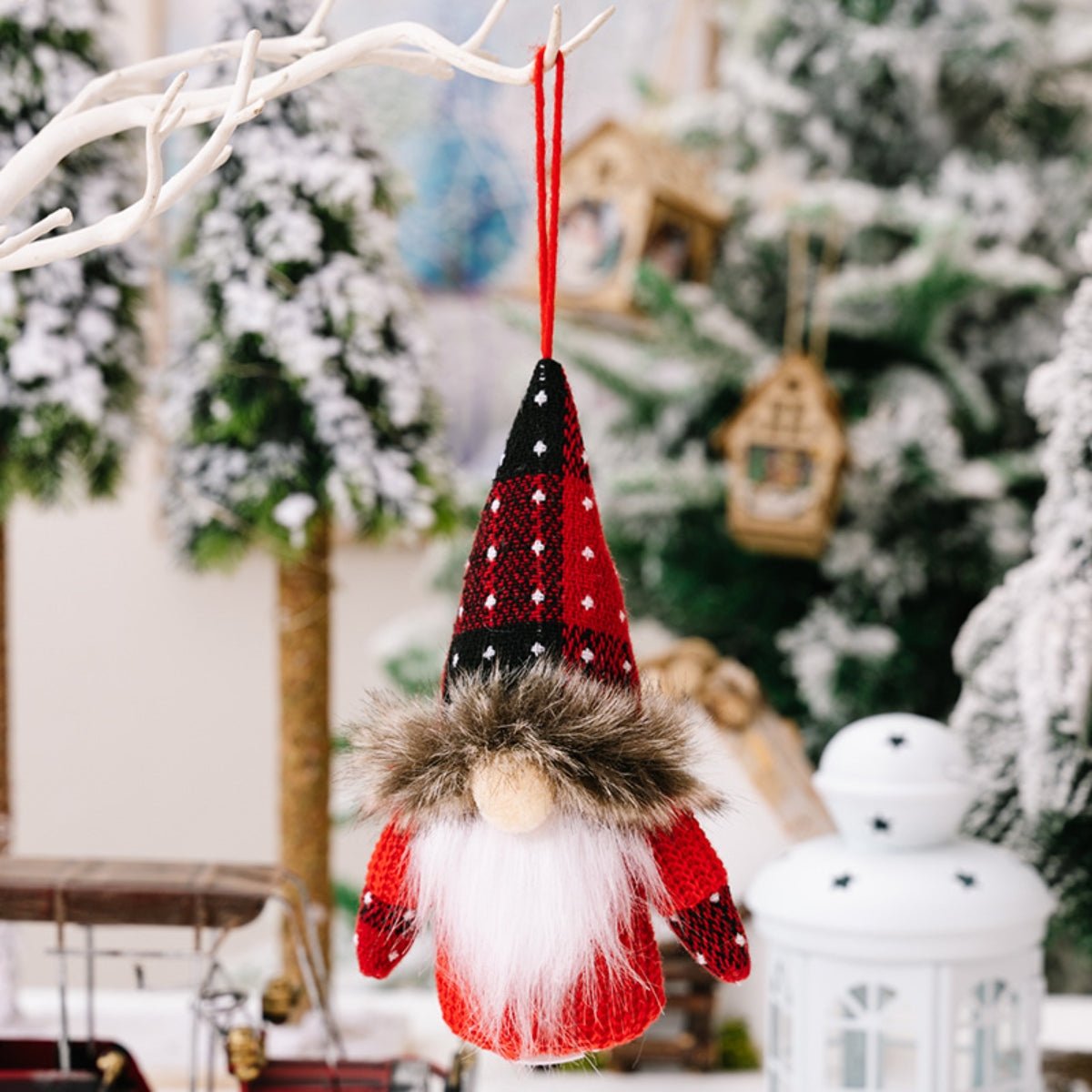 2 - Piece Christmas Plaid Faceless Doll Hanging Widgets - Runway Regalia