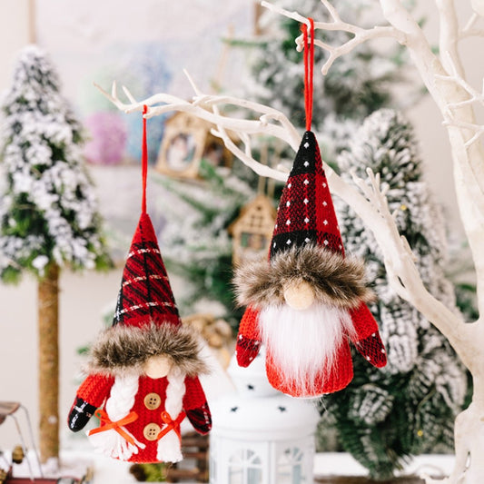 2 - Piece Christmas Plaid Faceless Doll Hanging Widgets - Runway Regalia