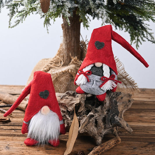 2 - Piece Heart Pointed Hat Faceless Gnomes - Runway Regalia