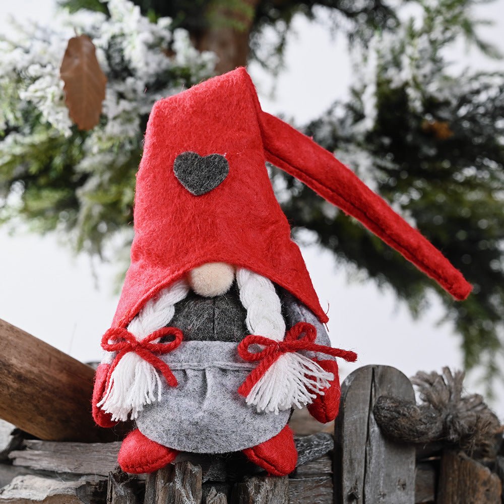 2 - Piece Heart Pointed Hat Faceless Gnomes - Runway Regalia