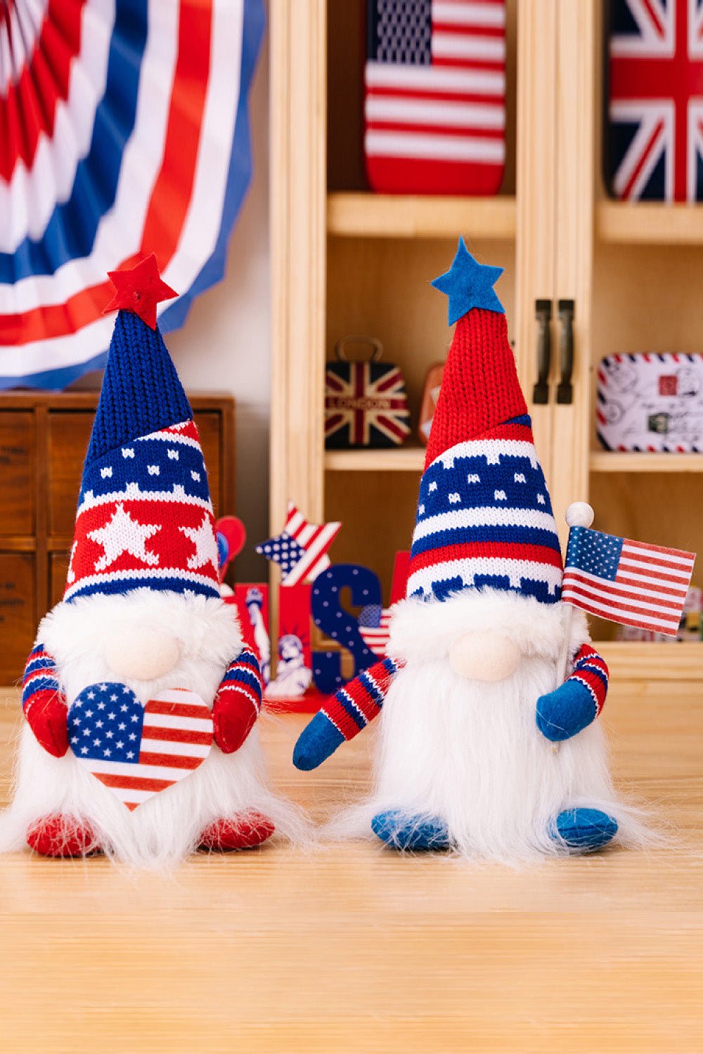 2 - Piece Independence Day Knit Decor Gnomes - Runway Regalia