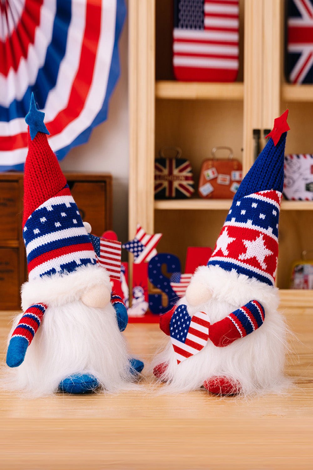 2 - Piece Independence Day Knit Decor Gnomes - Runway Regalia