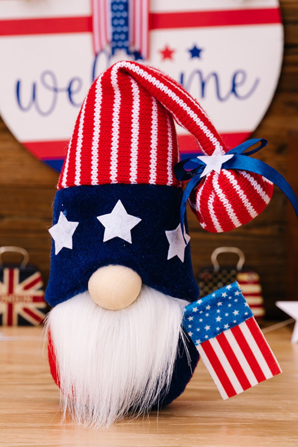 2 - Piece Independence Day Knit Decor Gnomes - Runway Regalia