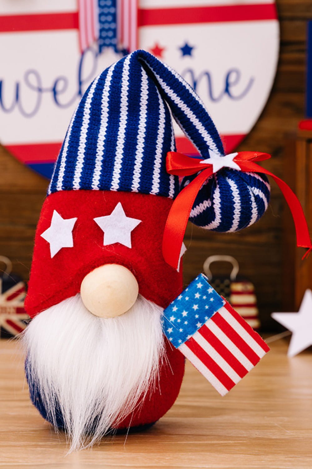 2 - Piece Independence Day Knit Decor Gnomes - Runway Regalia