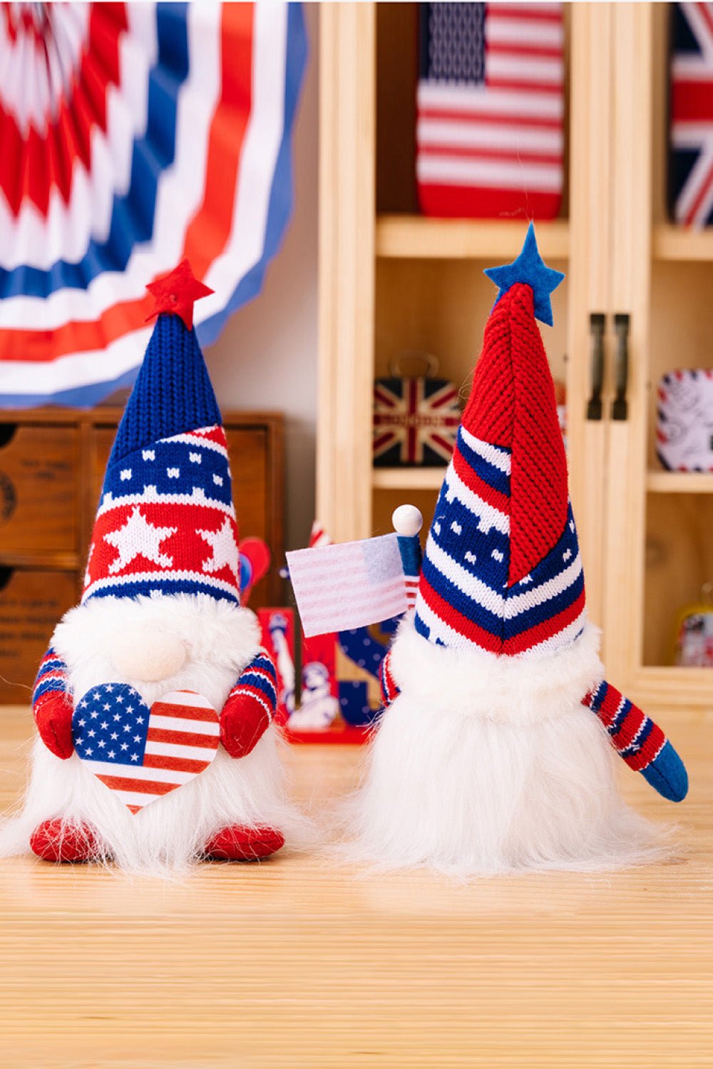 2 - Piece Independence Day Knit Decor Gnomes - Runway Regalia