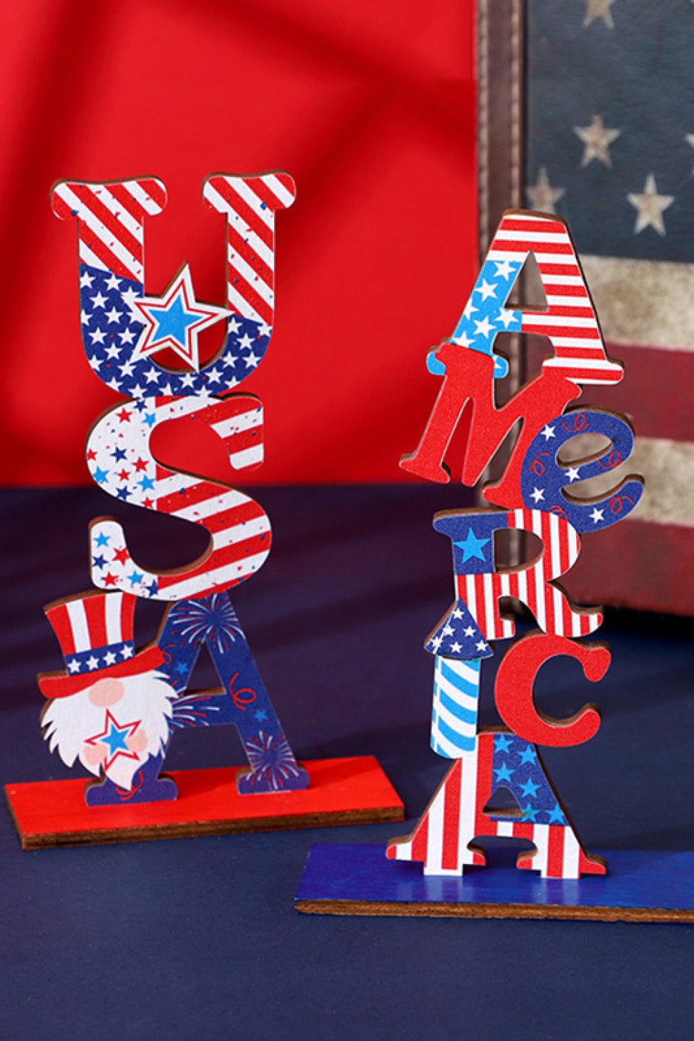 2 - Piece Independence Day Letter Decor Ornaments - Runway Regalia