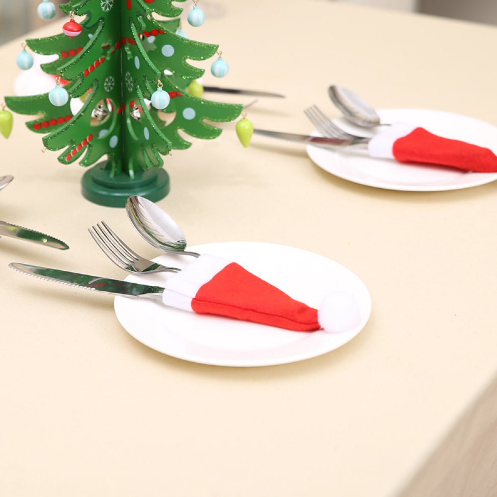 20 - Piece Christmas Hat Cutlery Holders - Runway Regalia