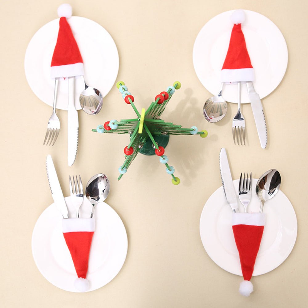 20 - Piece Christmas Hat Cutlery Holders - Runway Regalia