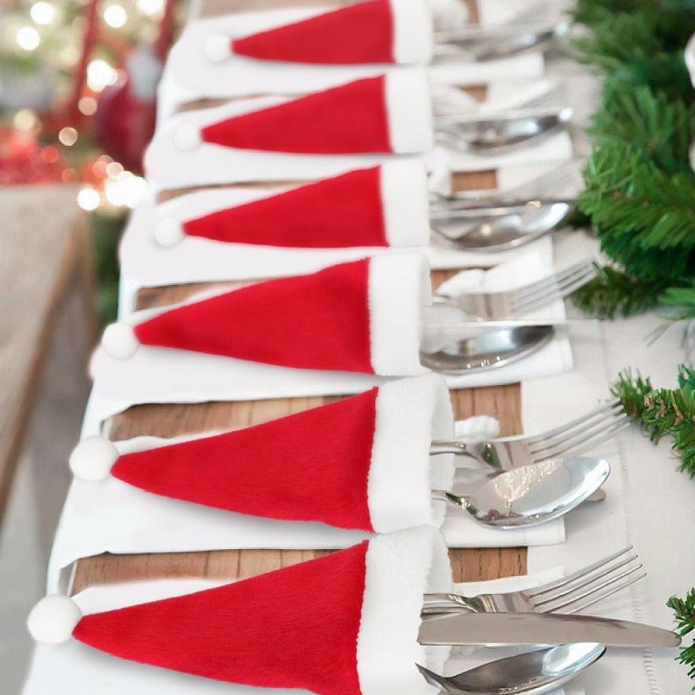 20 - Piece Christmas Hat Cutlery Holders - Runway Regalia