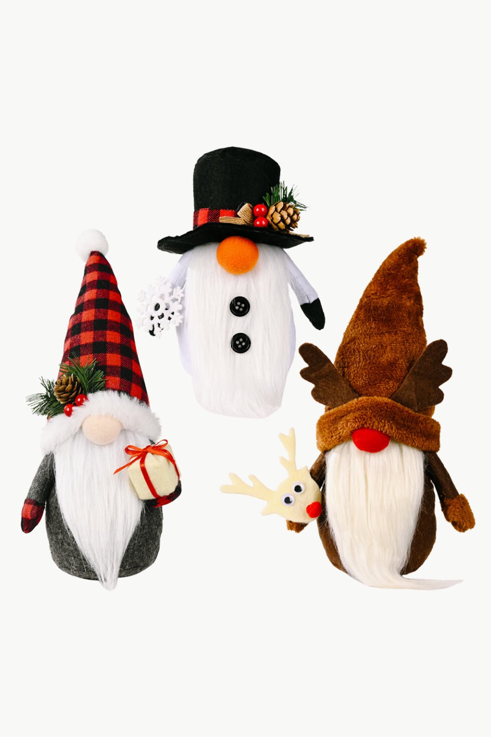 3 - Pack Christmas Faceless Gnomes - Runway Regalia