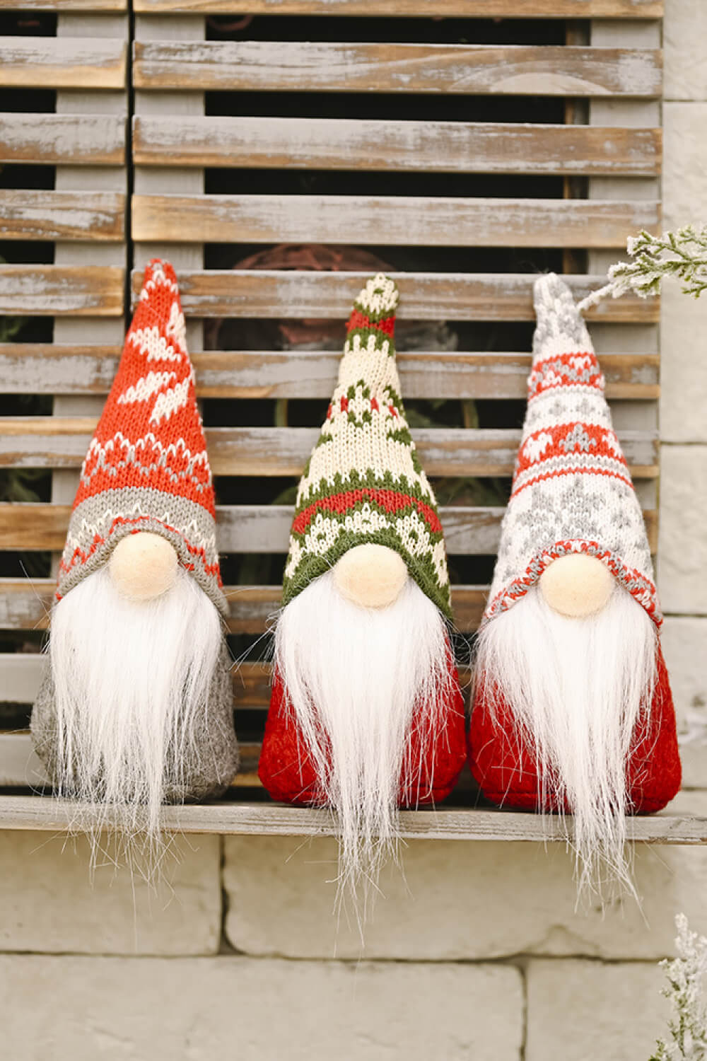 3 - Pack Christmas Snowflake Hat Faceless Gnomes - Runway Regalia