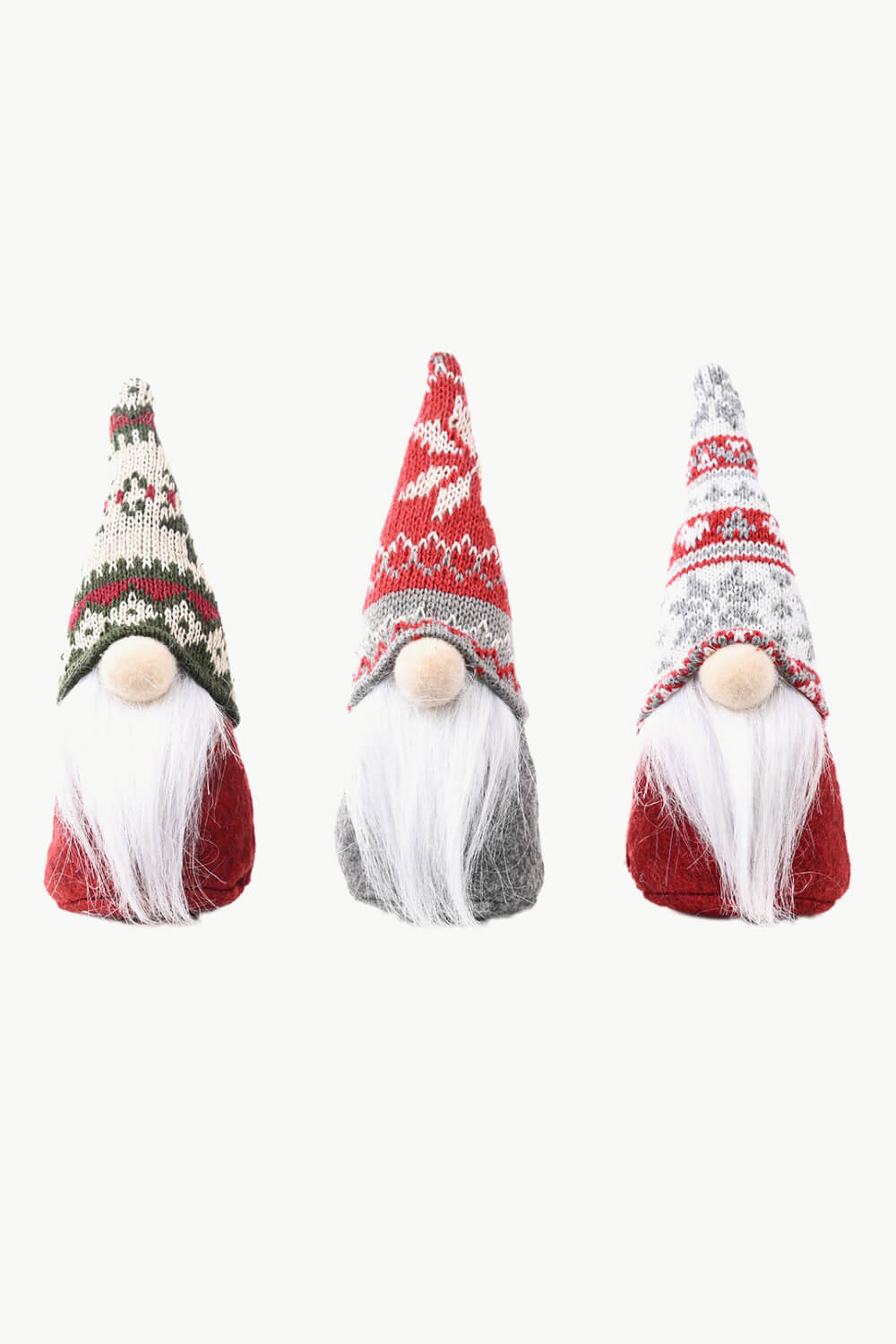 3 - Pack Christmas Snowflake Hat Faceless Gnomes - Runway Regalia