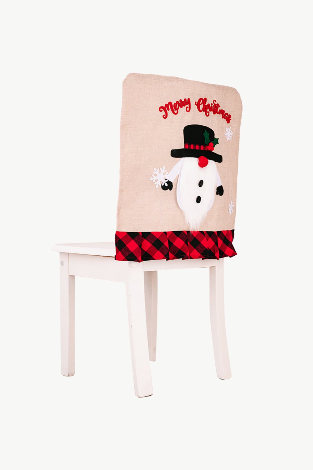 3 - Pack Plaid Christmas Gnome Chair Covers - Runway Regalia