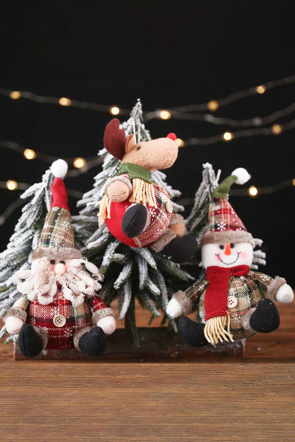 3 - Pack Plush Christmas Figure Ornaments - Runway Regalia