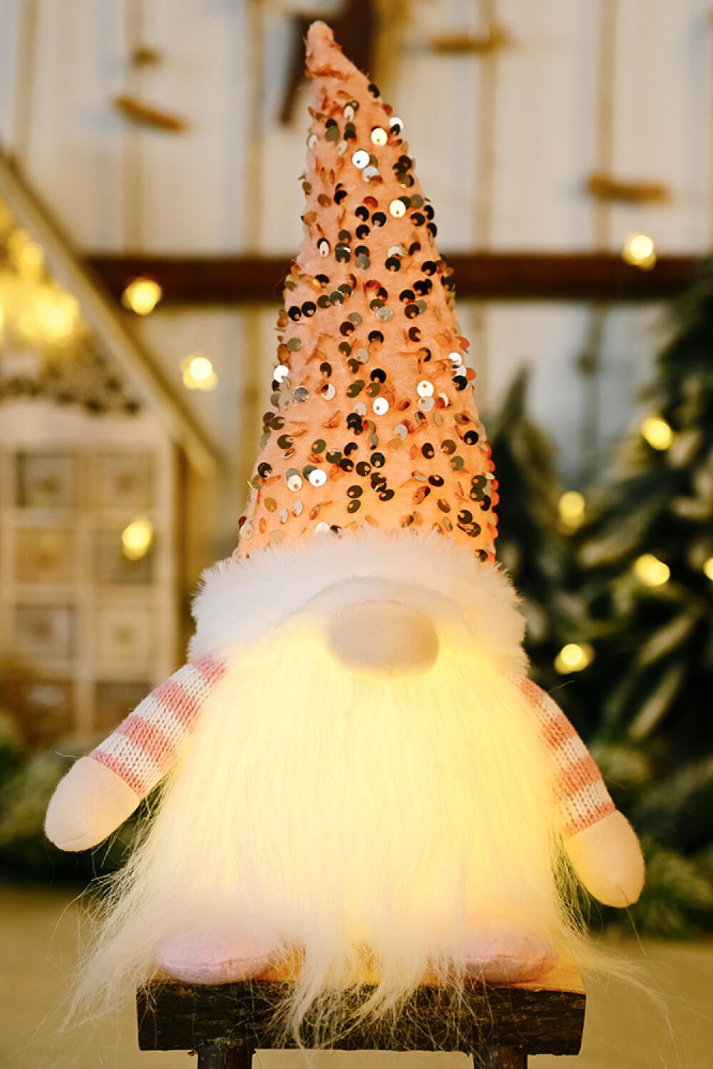 3 - Pack Sequin Light - Up Christmas Gnomes - Runway Regalia