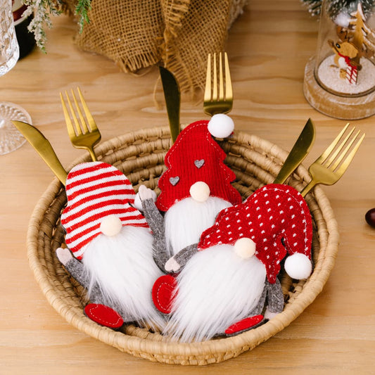 3 - Piece Faceless Gnome Cutlery Holders - Runway Regalia