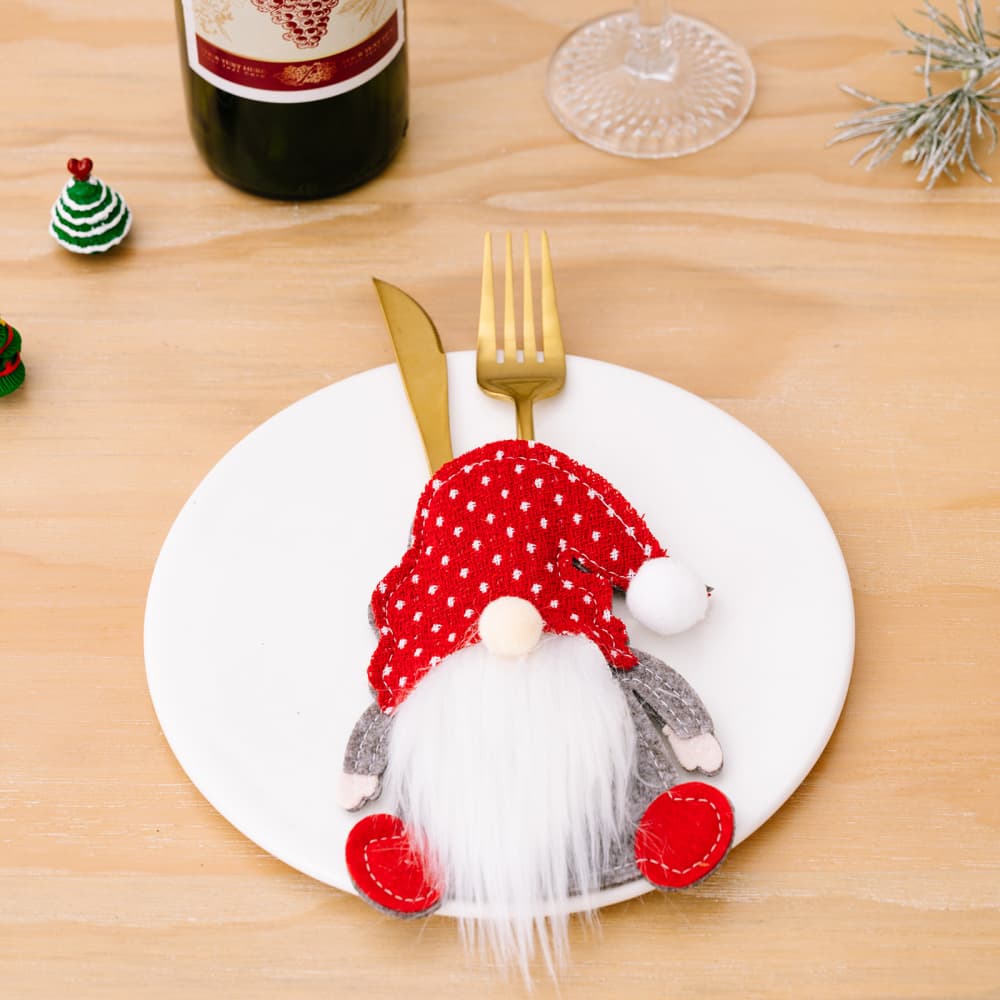 3 - Piece Faceless Gnome Cutlery Holders - Runway Regalia