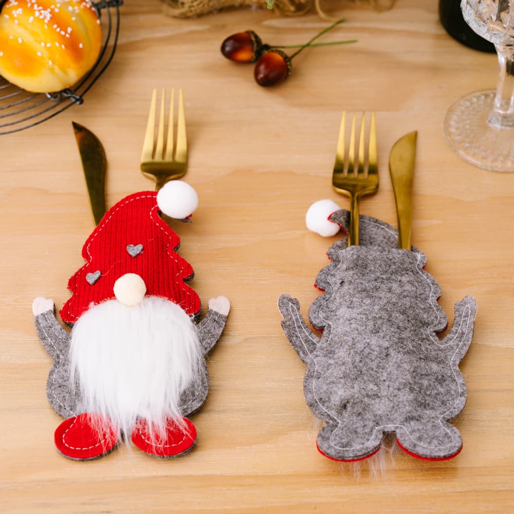 3 - Piece Faceless Gnome Cutlery Holders - Runway Regalia