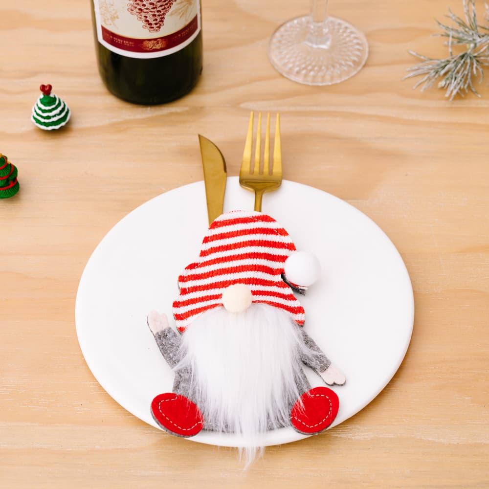 3 - Piece Faceless Gnome Cutlery Holders - Runway Regalia