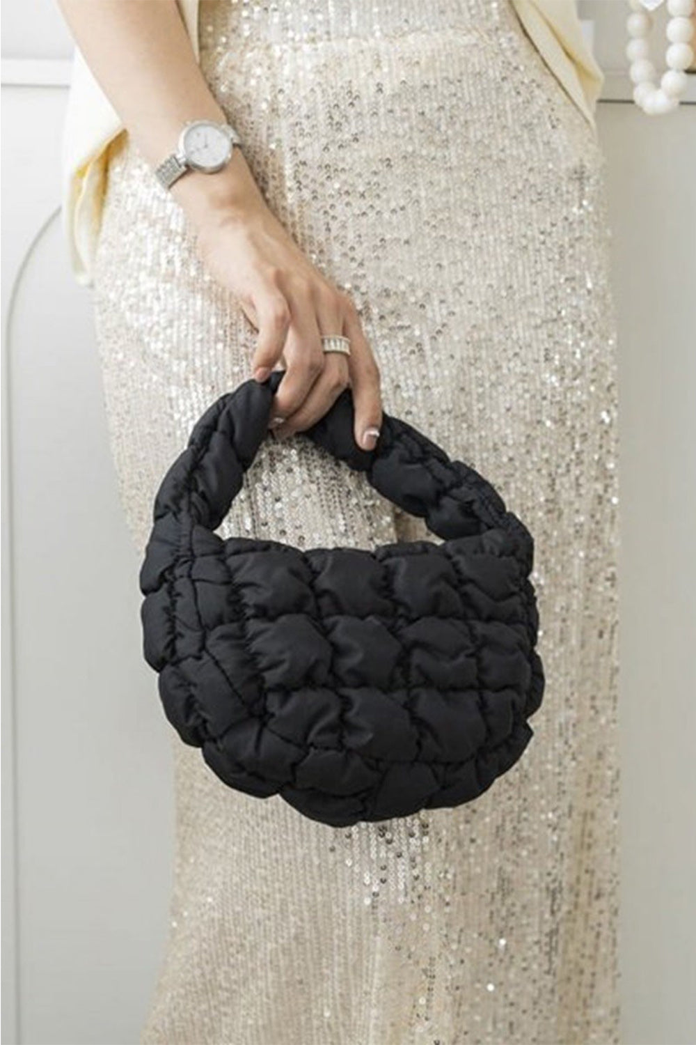 Zenana Quilted Micro Puffy Handbag