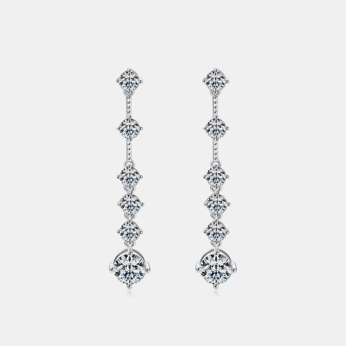 4 Carat Moissanite 925 Sterling Silver Earrings - Runway Regalia