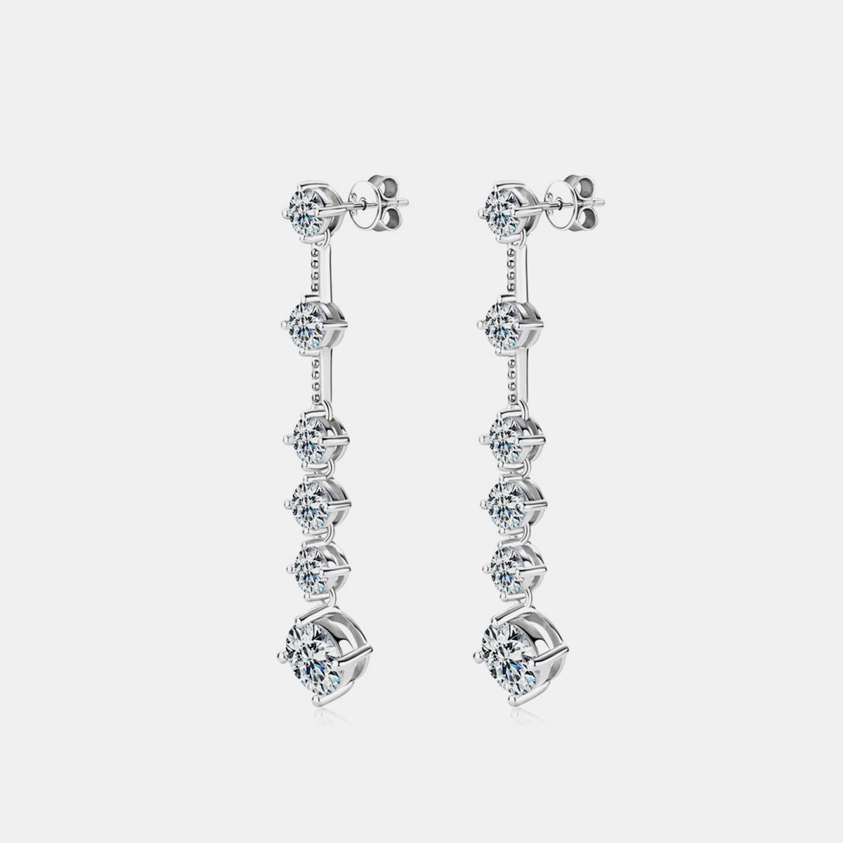 4 Carat Moissanite 925 Sterling Silver Earrings - Runway Regalia