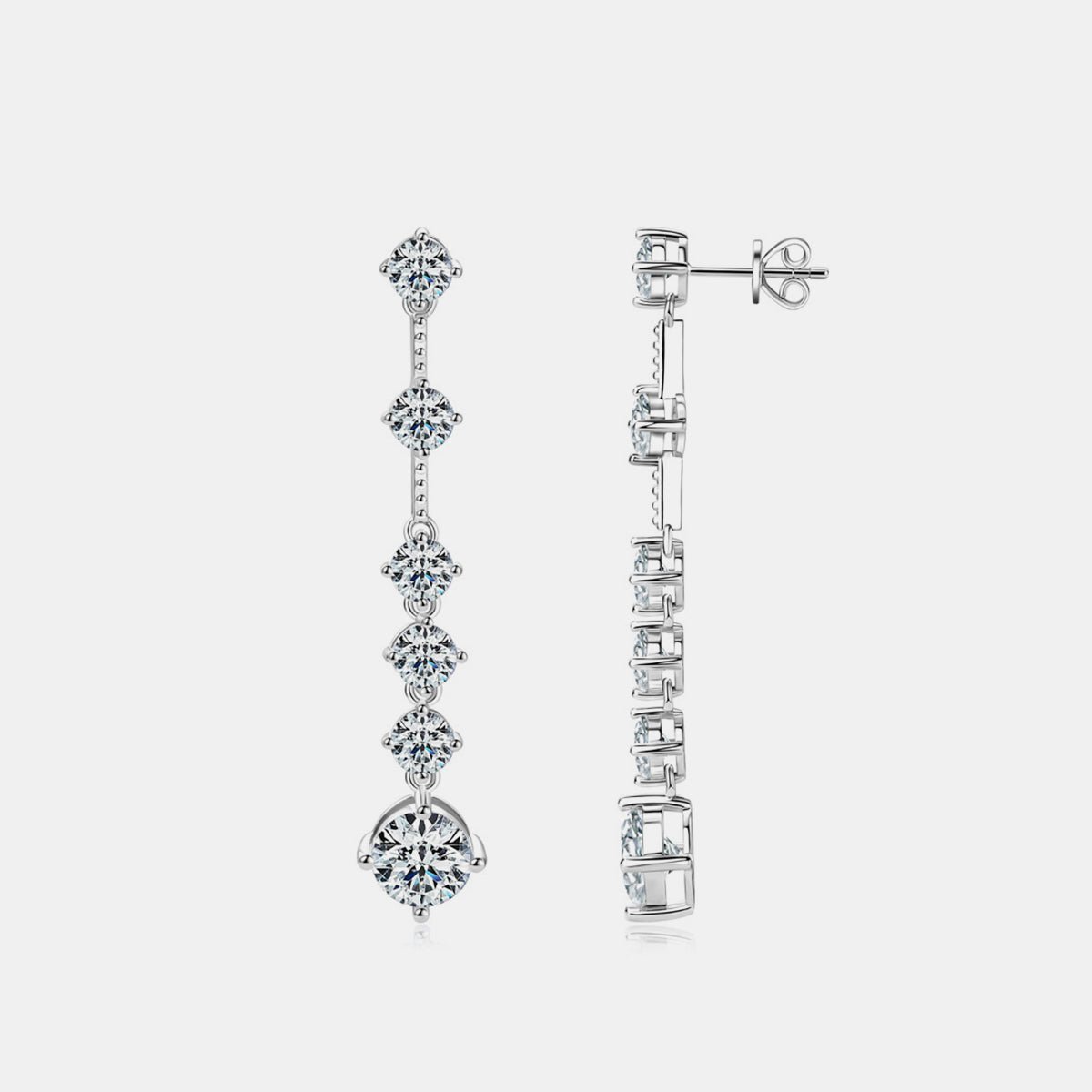 4 Carat Moissanite 925 Sterling Silver Earrings - Runway Regalia