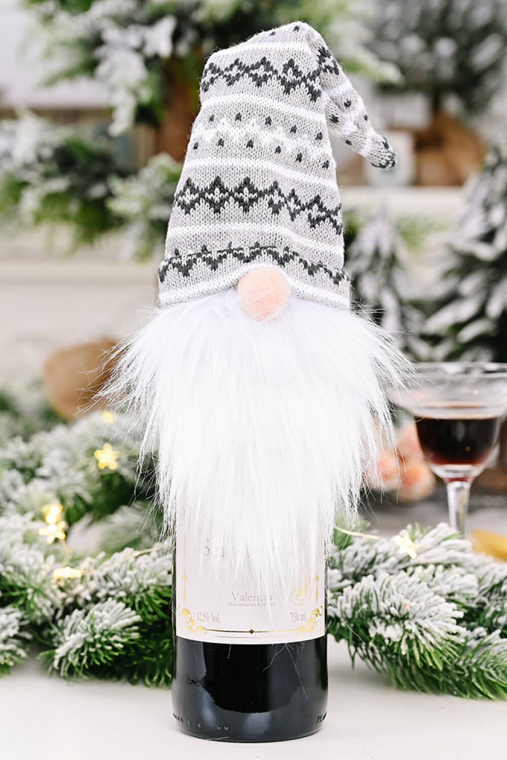 4 - Pack Christmas Faceless Gnome Wine Bottle Covers - Runway Regalia