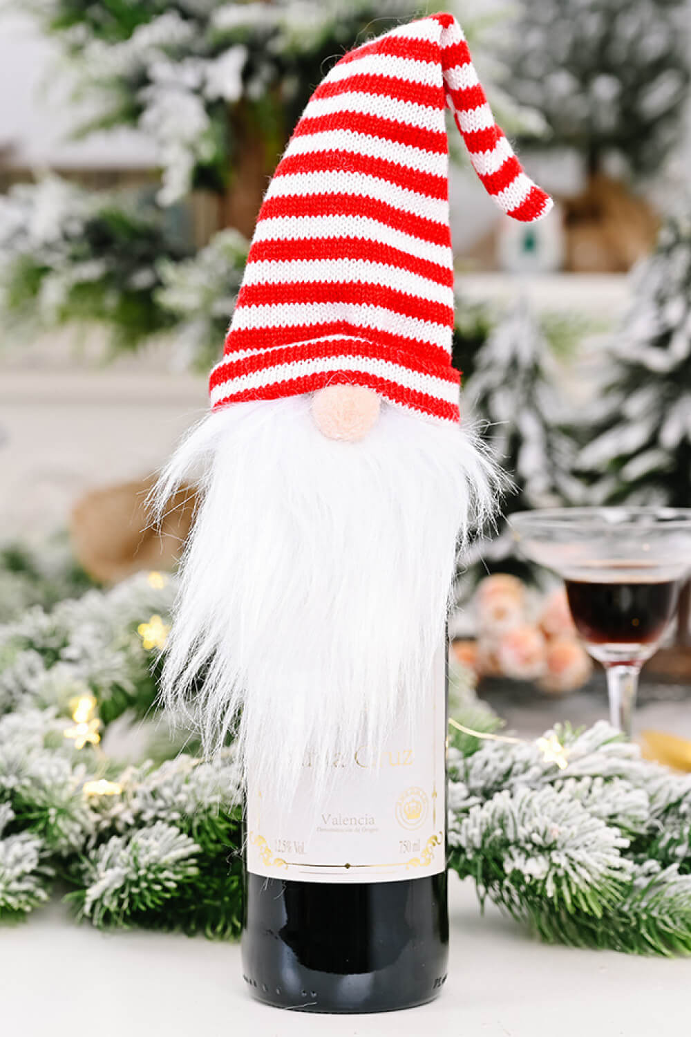 4 - Pack Christmas Faceless Gnome Wine Bottle Covers - Runway Regalia