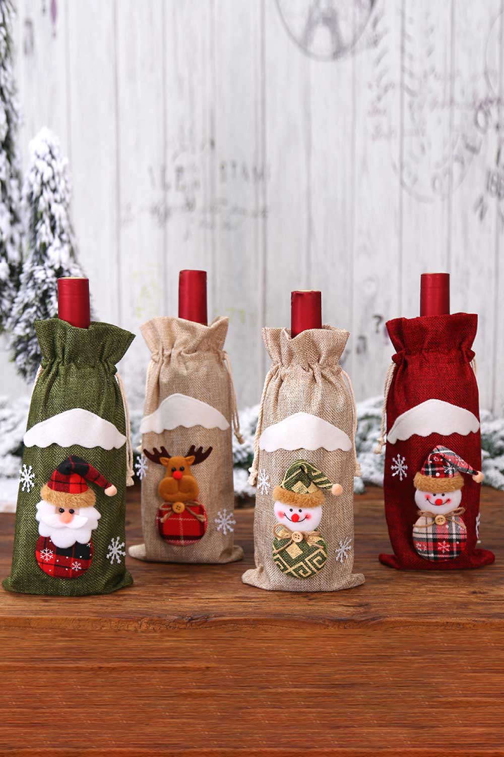 4 - Pack Christmas Gnome Bottle Cover - Runway Regalia