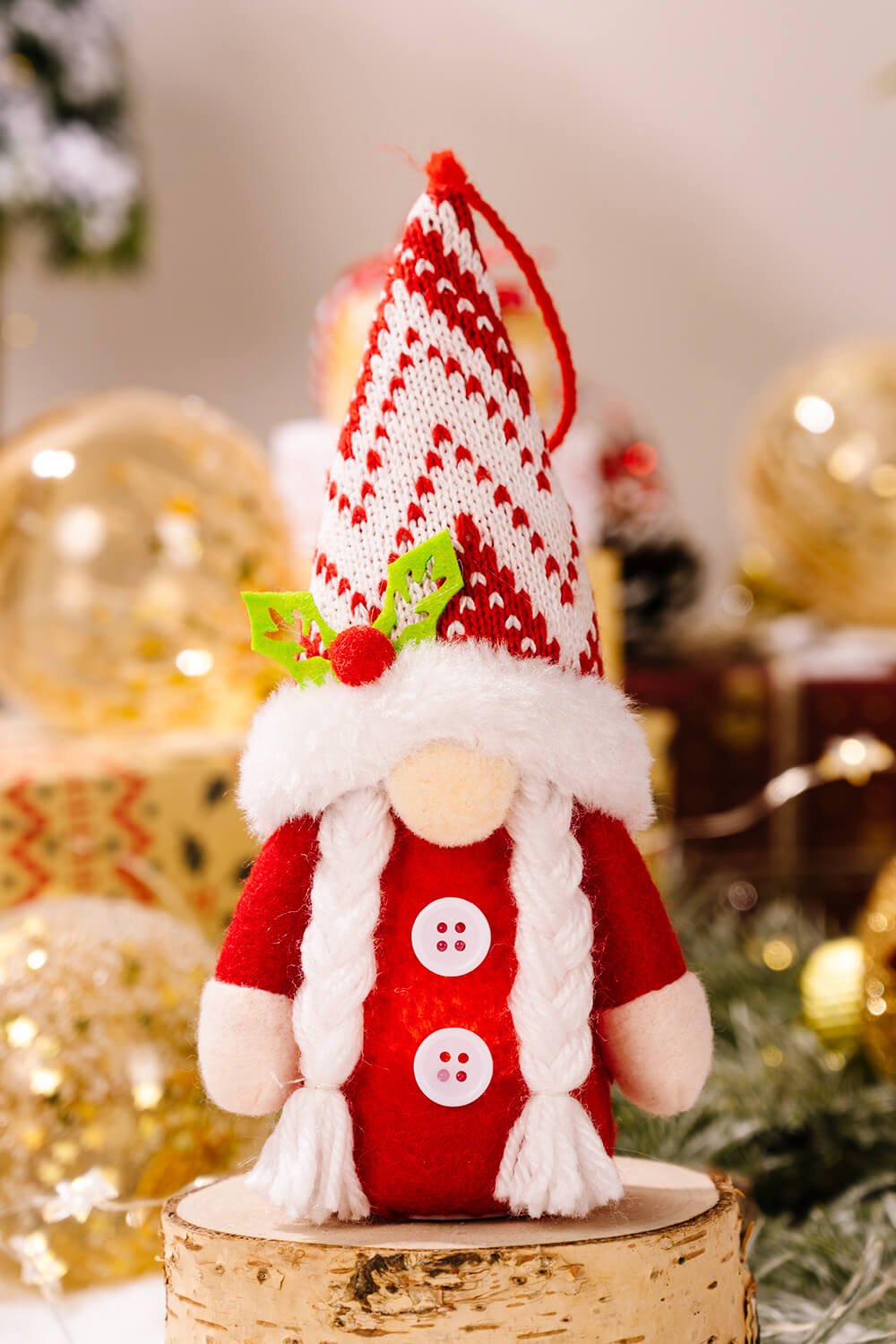 4 - Pack Christmas Light - Up Faceless Gnome Hanging Widgets - Runway Regalia