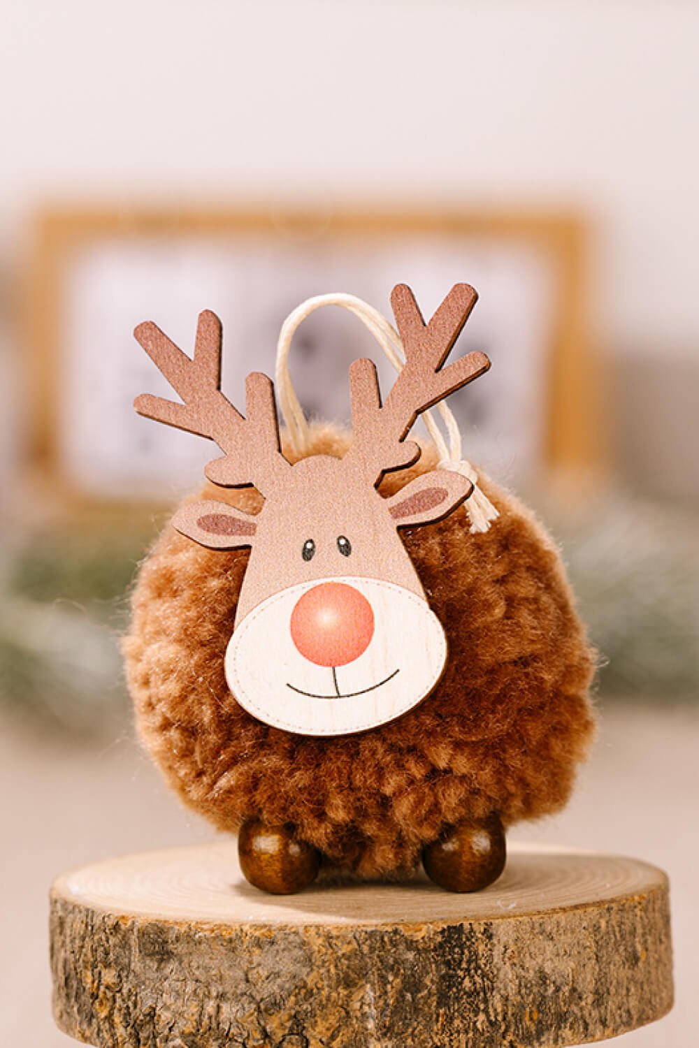 4 - Pack Christmas Sherpa Reindeer Hanging Widgets - Runway Regalia