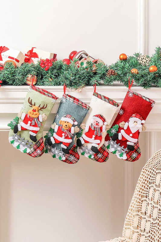 4 - Pack Plaid Christmas Stockings - Runway Regalia