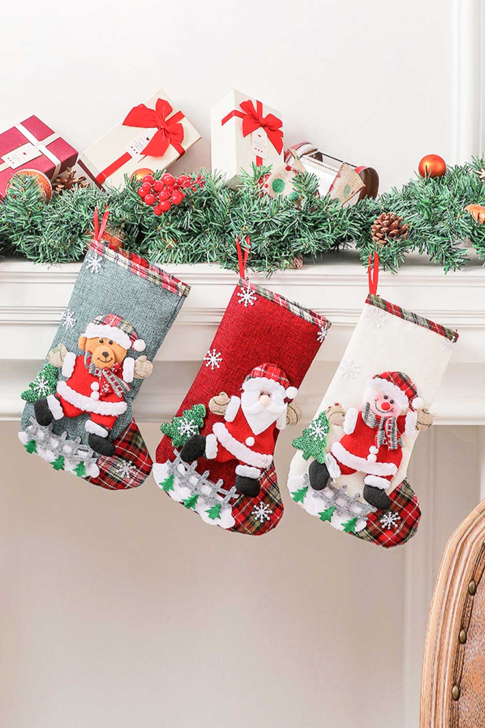 4 - Pack Plaid Christmas Stockings - Runway Regalia