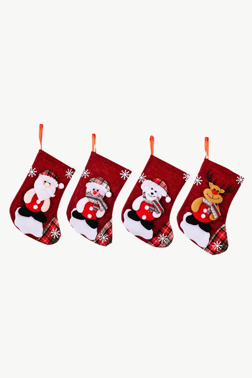 4 - Pack Snowflake Christmas Stocking Hanging Widgets - Runway Regalia