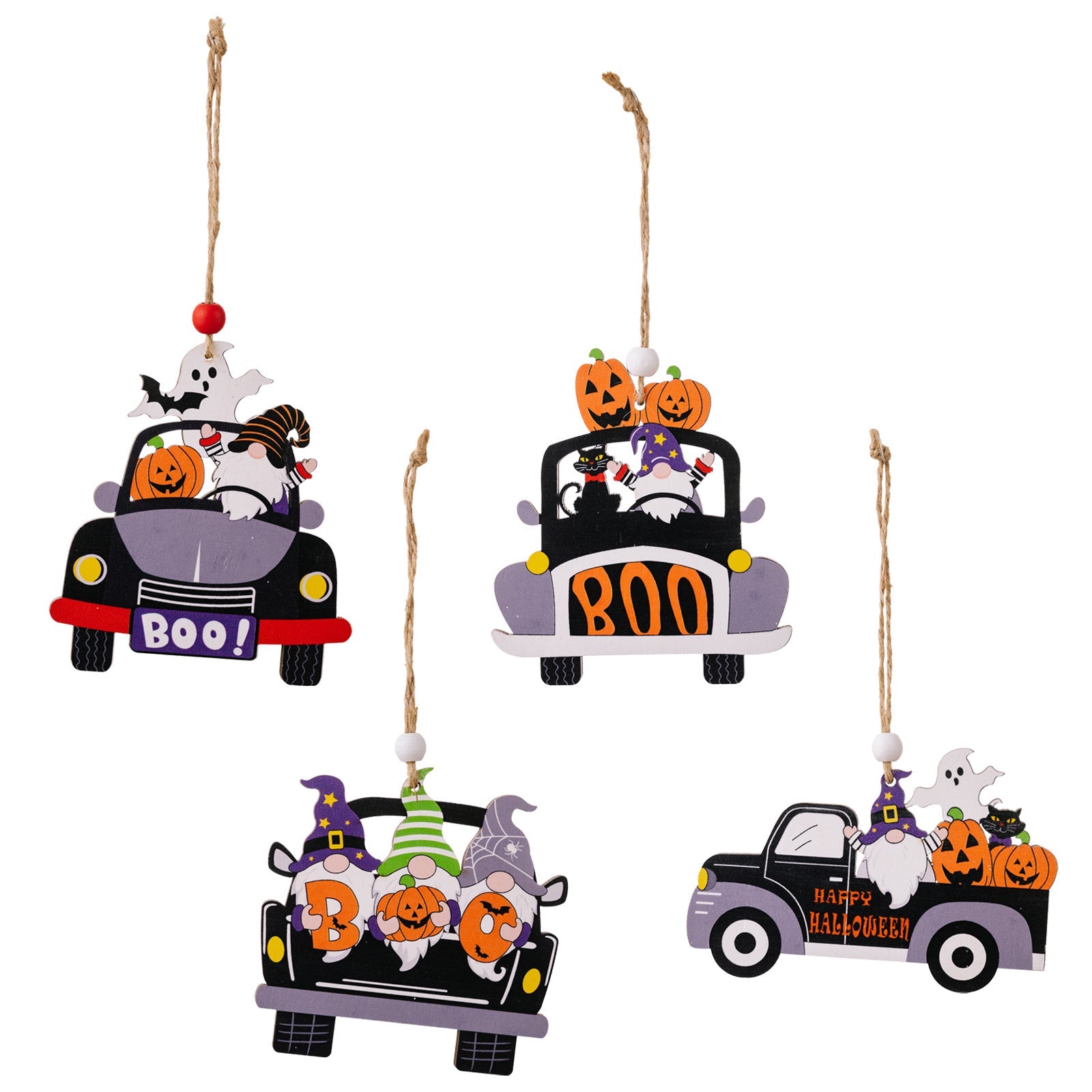 4 - Piece Halloween Element Car - Shape Hanging Widgets - Runway Regalia