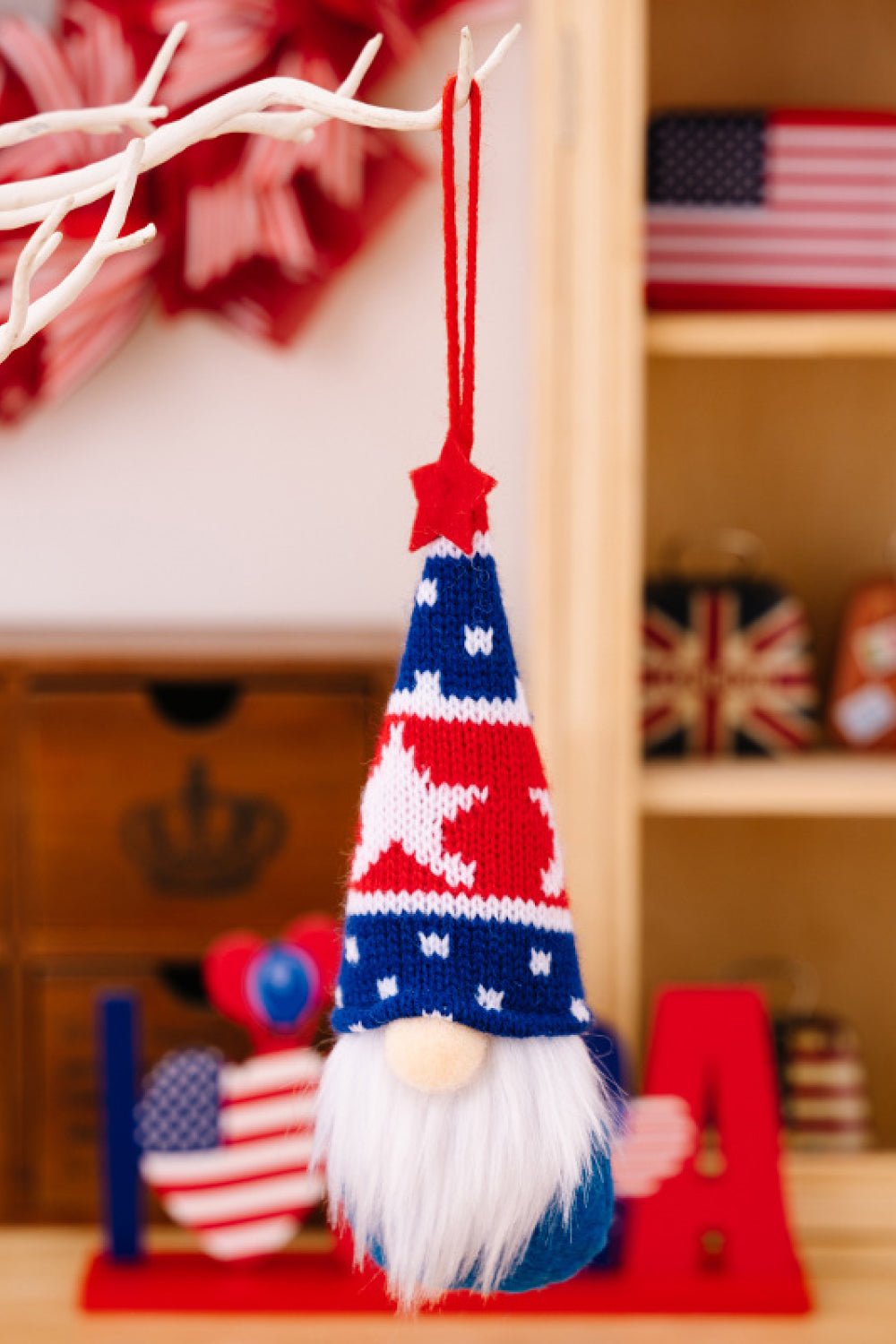 4 - Piece Independence Day Knit Hanging Gnomes - Runway Regalia