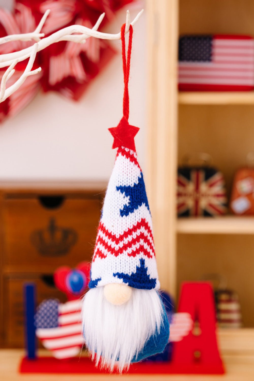 4 - Piece Independence Day Knit Hanging Gnomes - Runway Regalia