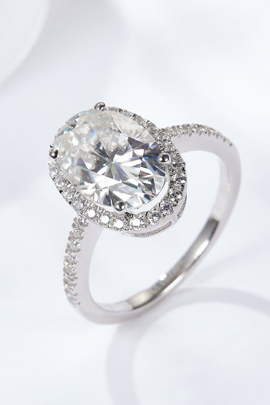 4.5 Carat Moissanite Halo Ring - Runway Regalia