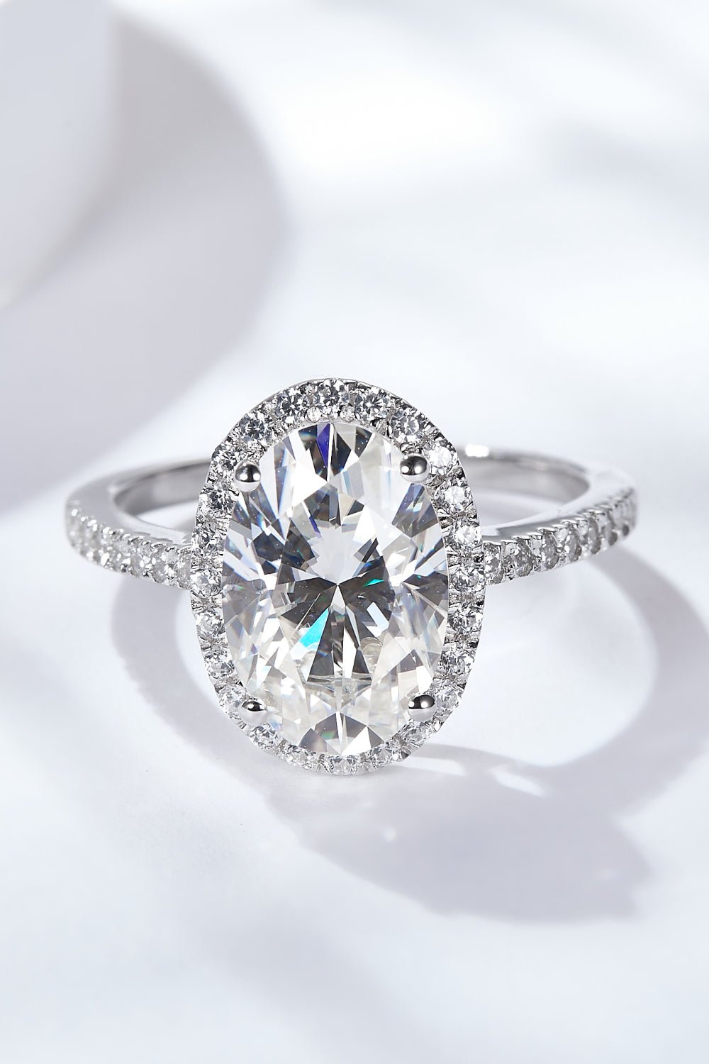 4.5 Carat Moissanite Halo Ring - Runway Regalia