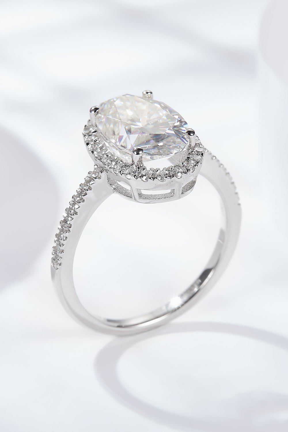 4.5 Carat Moissanite Halo Ring - Runway Regalia