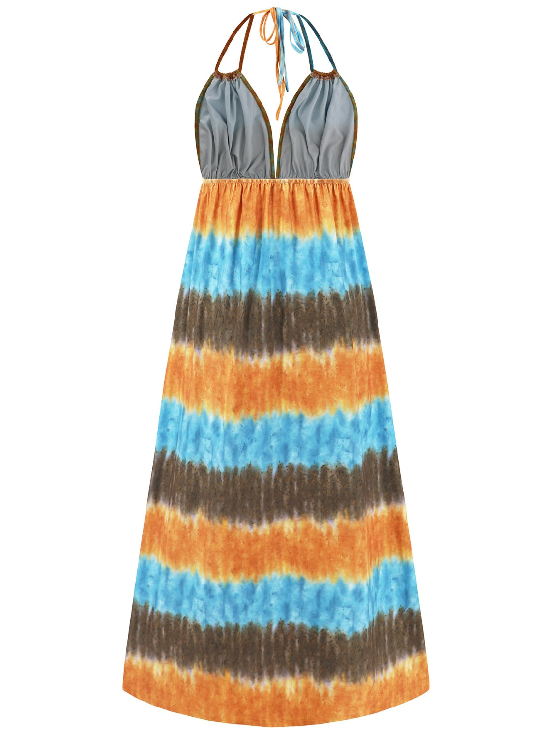 Vestido con cuello halter y efecto tie-dye